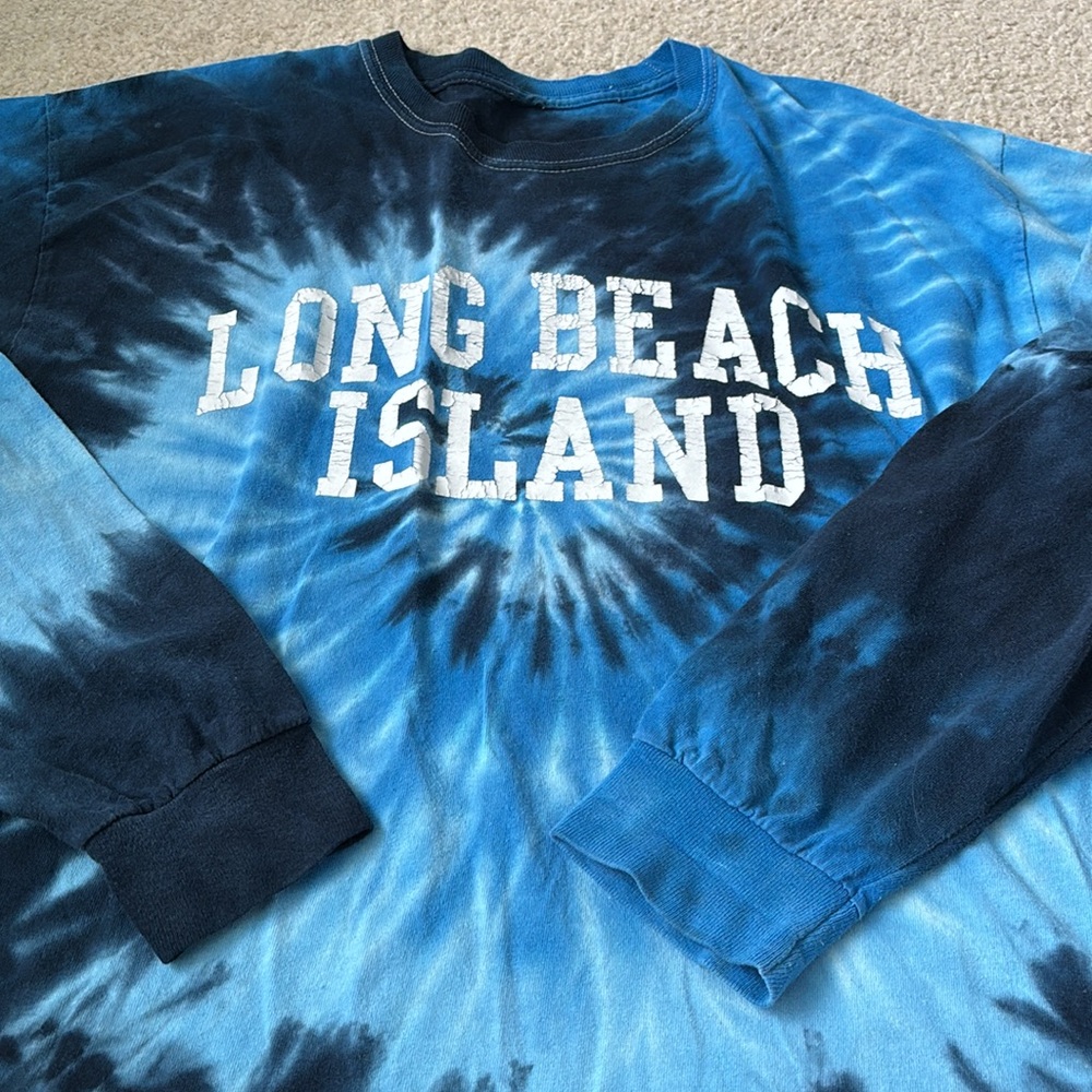 Blue Tie-Dye Long Sleeve Shirt - Picture 2 of 3